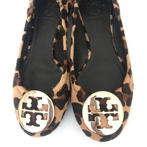 Tory Burch Reba Leopard Calf Hair Flats